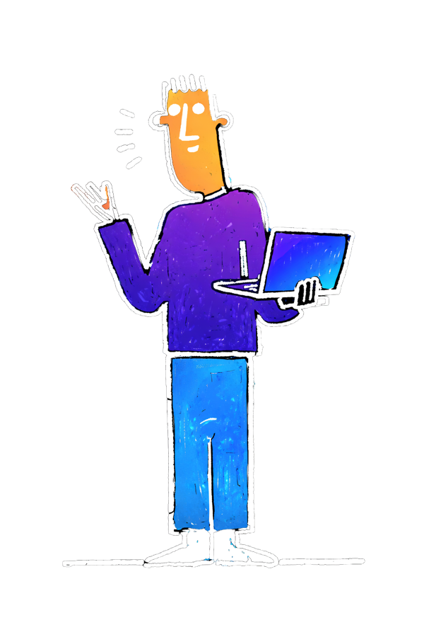 Founder pointing out a problem